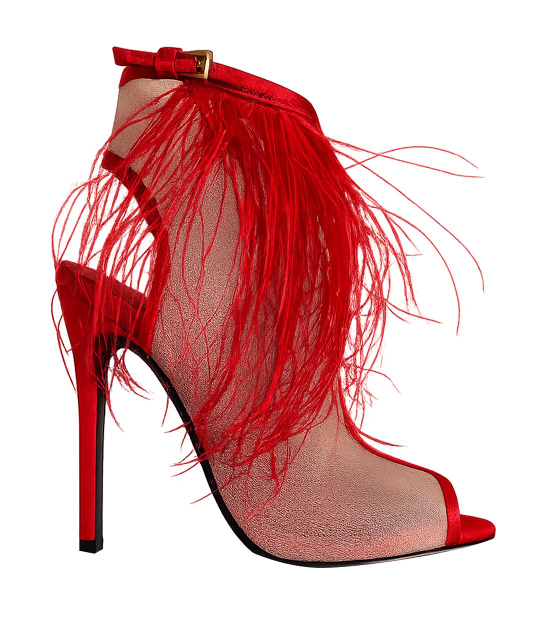 GIAMBATTISTA VALLI Красные текстильные ботильоны, фото 1