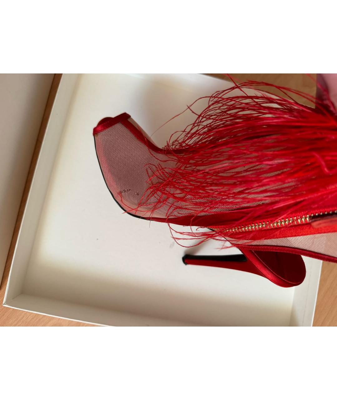 GIAMBATTISTA VALLI Красные текстильные ботильоны, фото 6