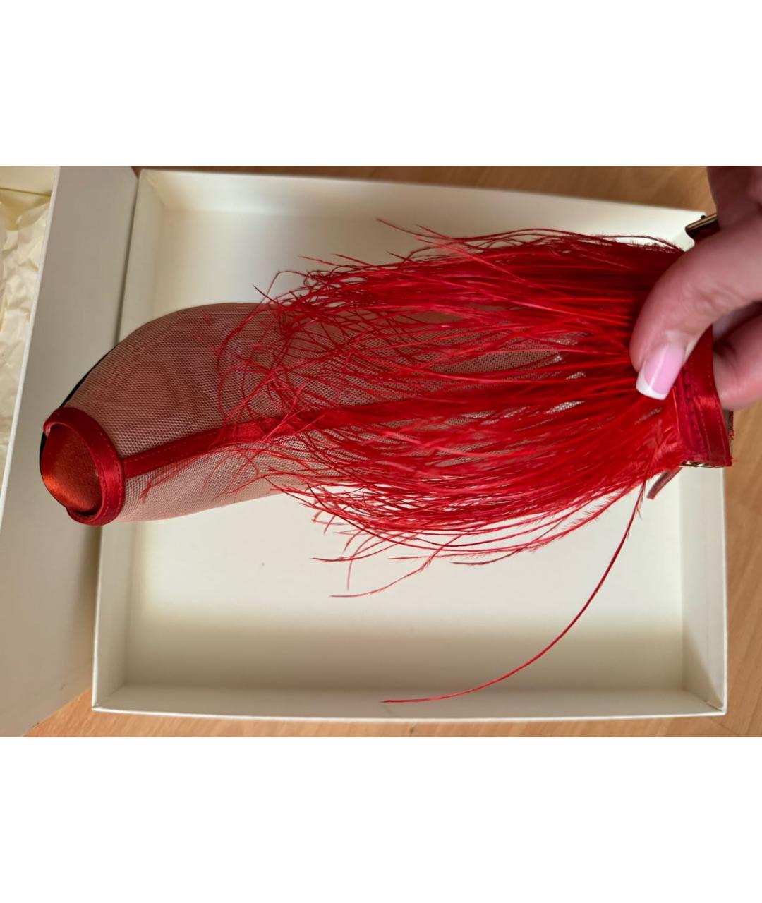 GIAMBATTISTA VALLI Красные текстильные ботильоны, фото 4