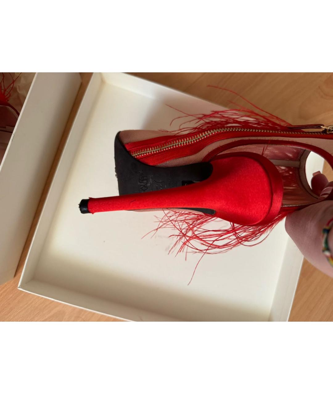 GIAMBATTISTA VALLI Красные текстильные ботильоны, фото 7