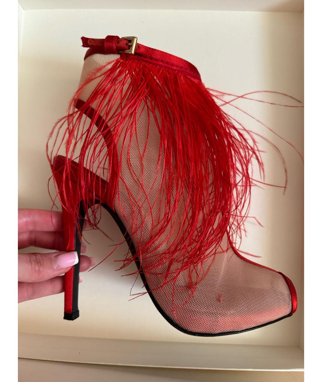 GIAMBATTISTA VALLI Красные текстильные ботильоны, фото 9