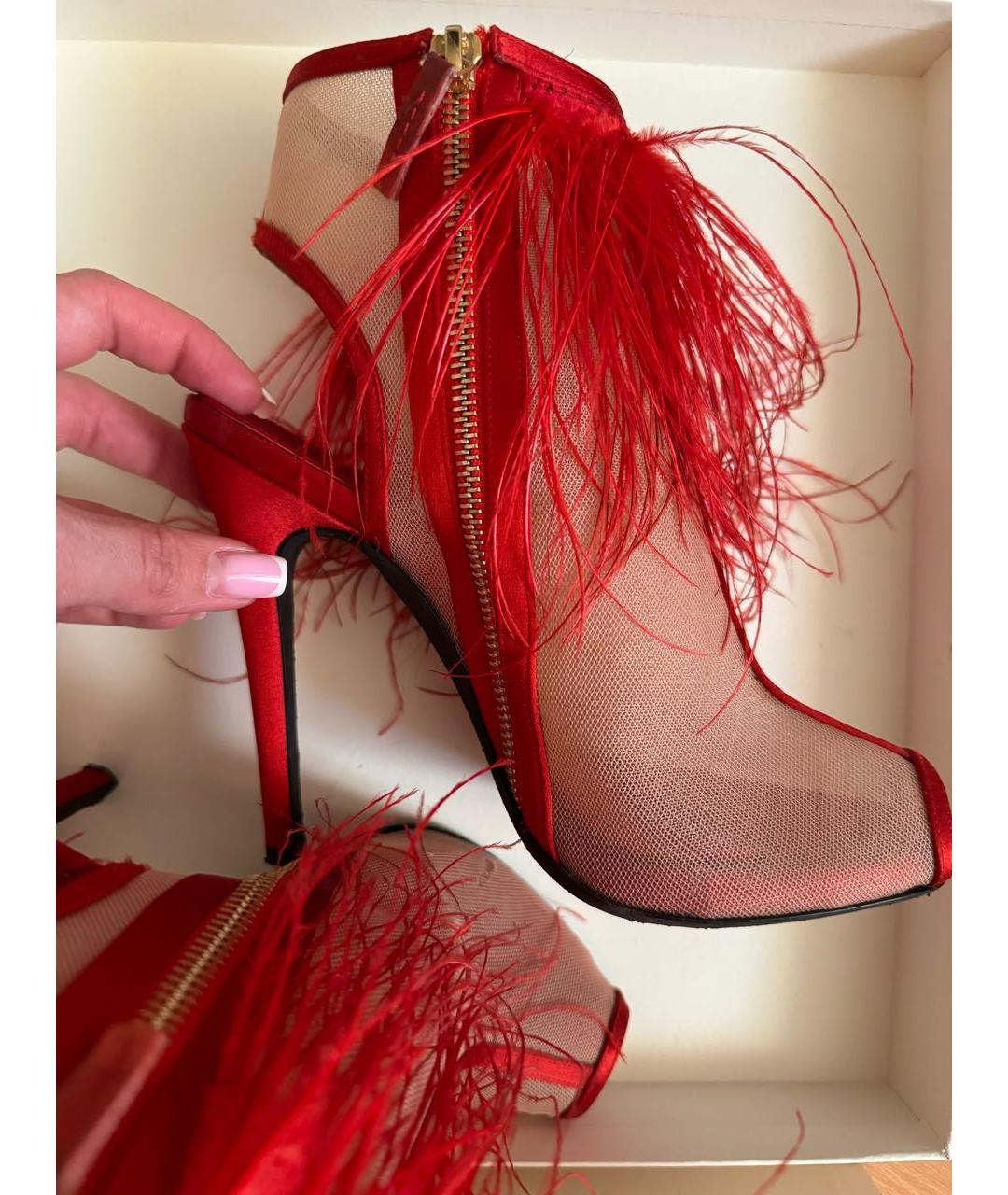 GIAMBATTISTA VALLI Красные текстильные ботильоны, фото 8