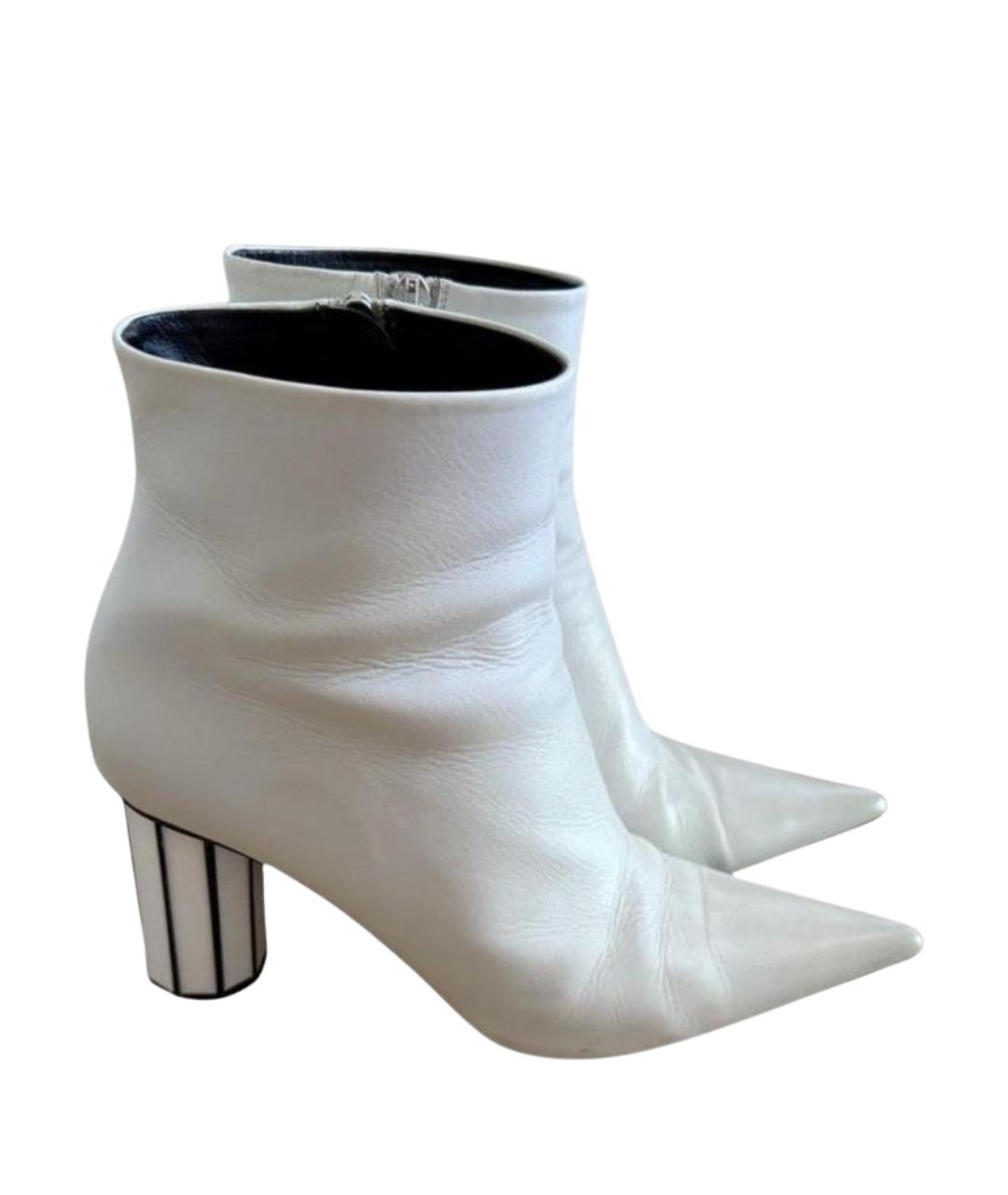 PROENZA SCHOULER Белые кожаные ботильоны, фото 1