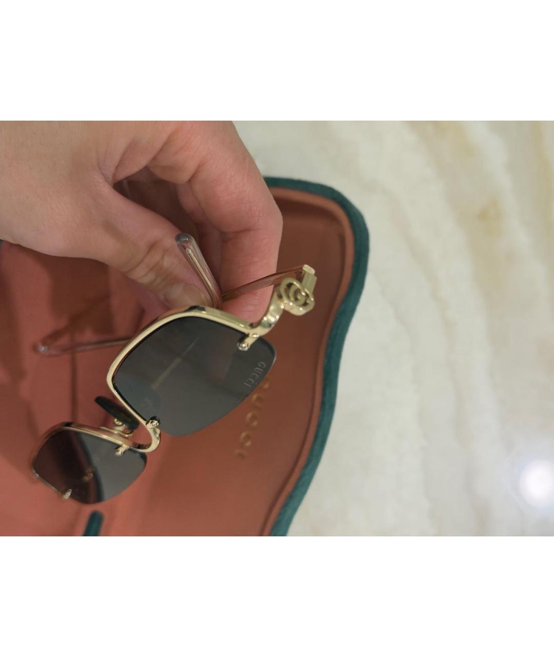 GUCCI Золотые солнцезащитные очки, фото 5