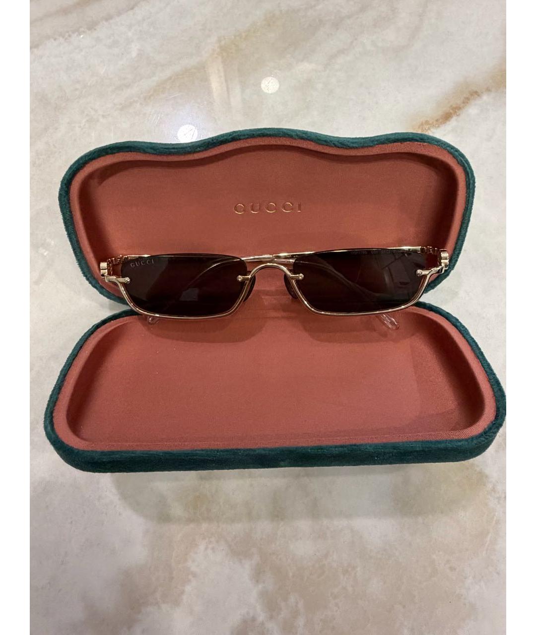 GUCCI Золотые солнцезащитные очки, фото 6