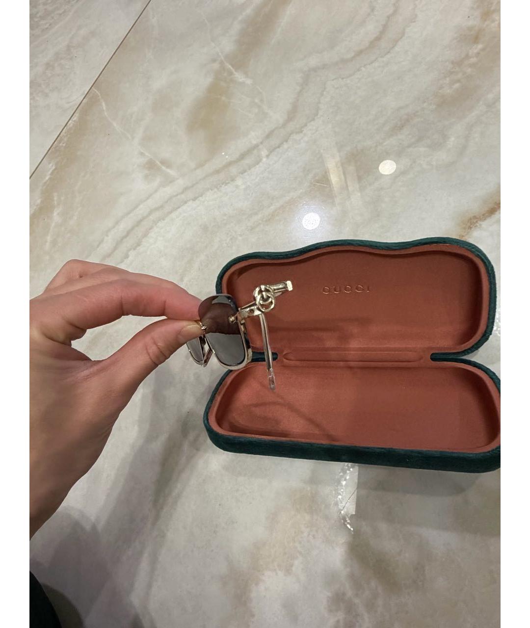 GUCCI Золотые солнцезащитные очки, фото 2