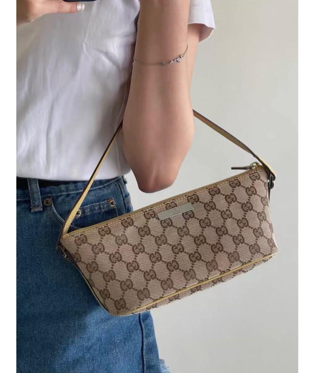 GUCCI Бежевая сумка с короткими ручками, фото 6