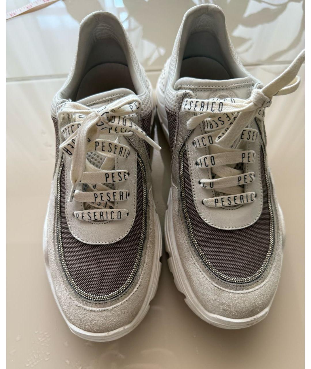 PESERICO Белые кожаные кроссовки, фото 2