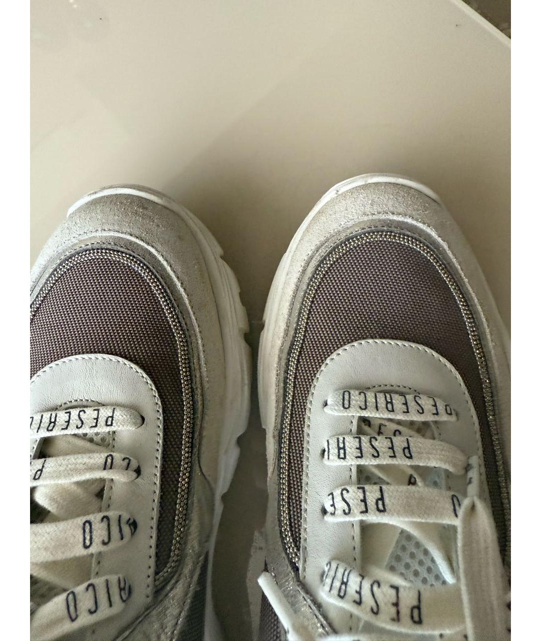 PESERICO Белые кожаные кроссовки, фото 3