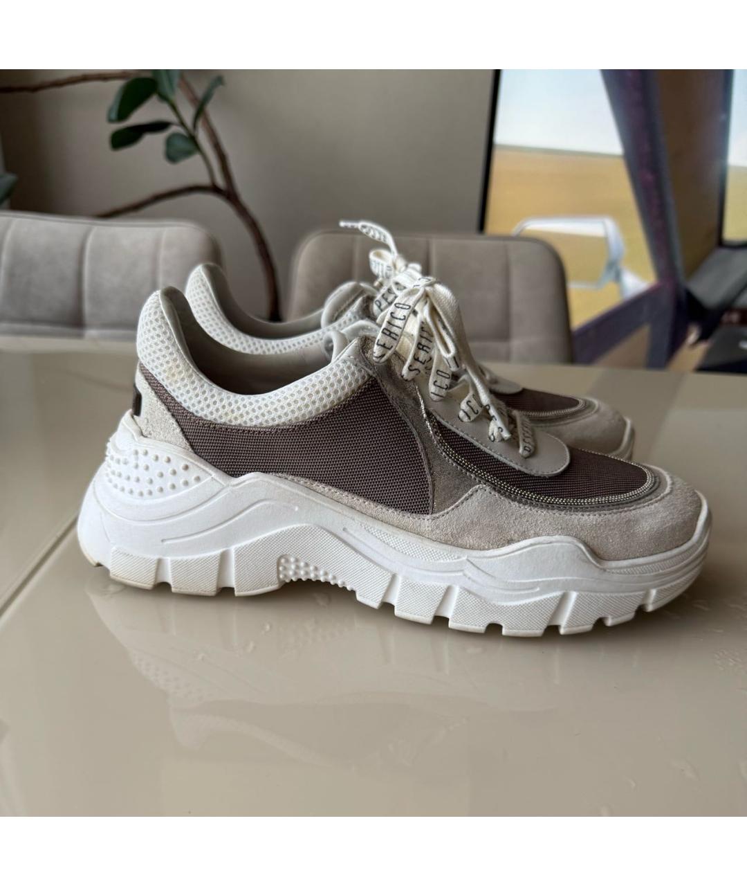 PESERICO Белые кожаные кроссовки, фото 7