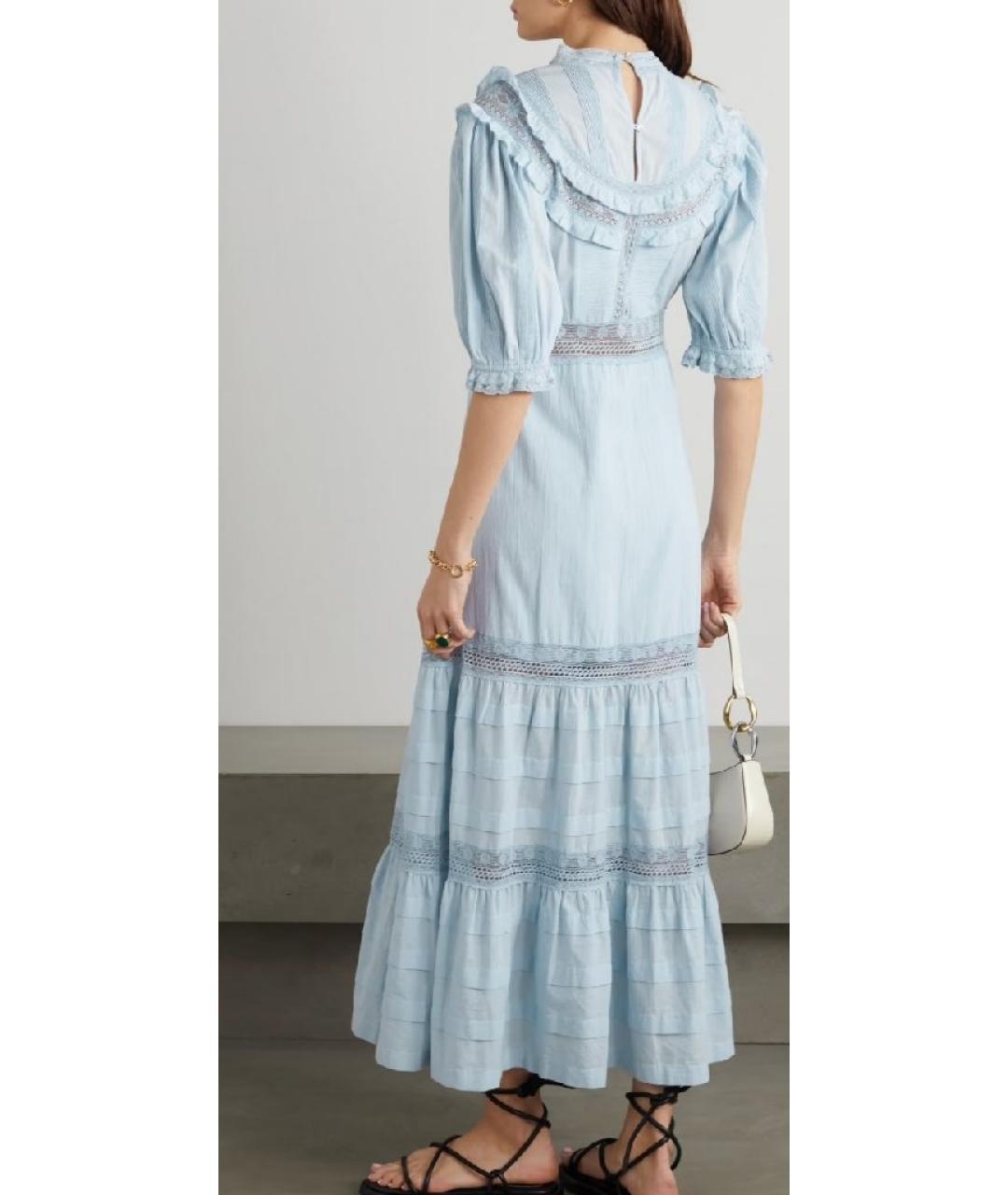 RIXO Голубое хлопковое повседневное платье, фото 6