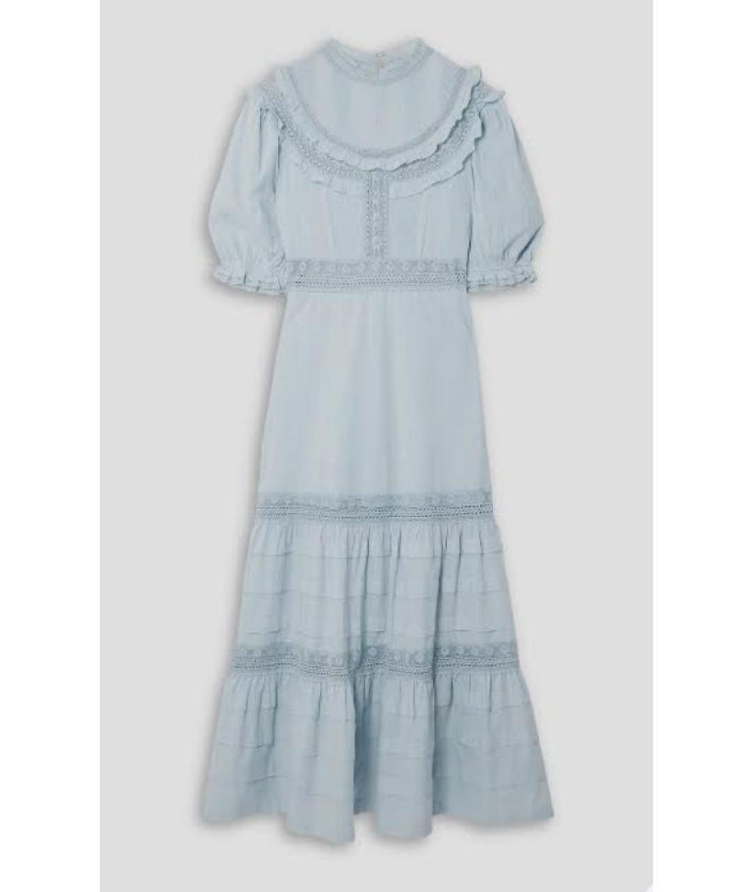 RIXO Голубое хлопковое повседневное платье, фото 8