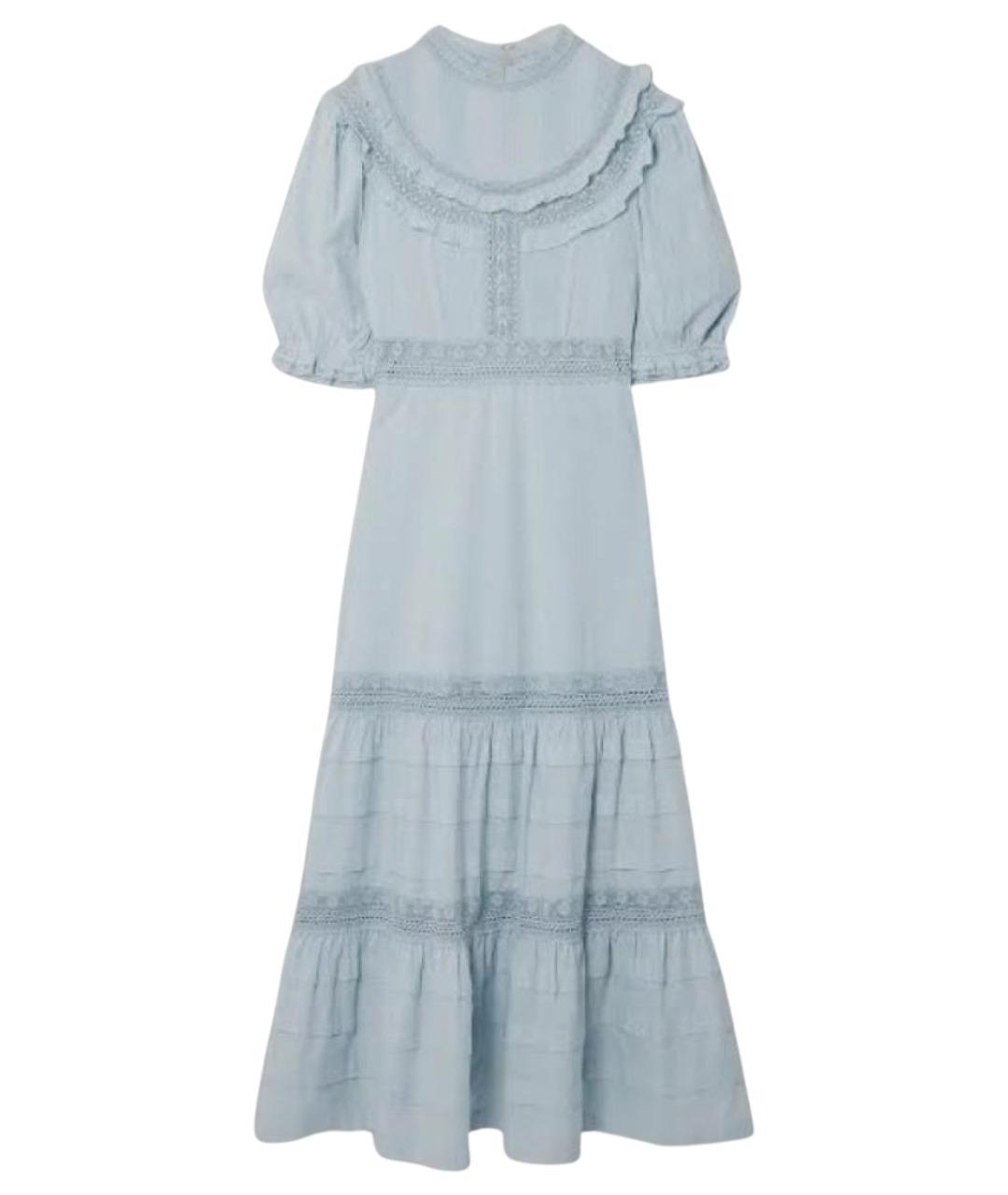 RIXO Голубое хлопковое повседневное платье, фото 1
