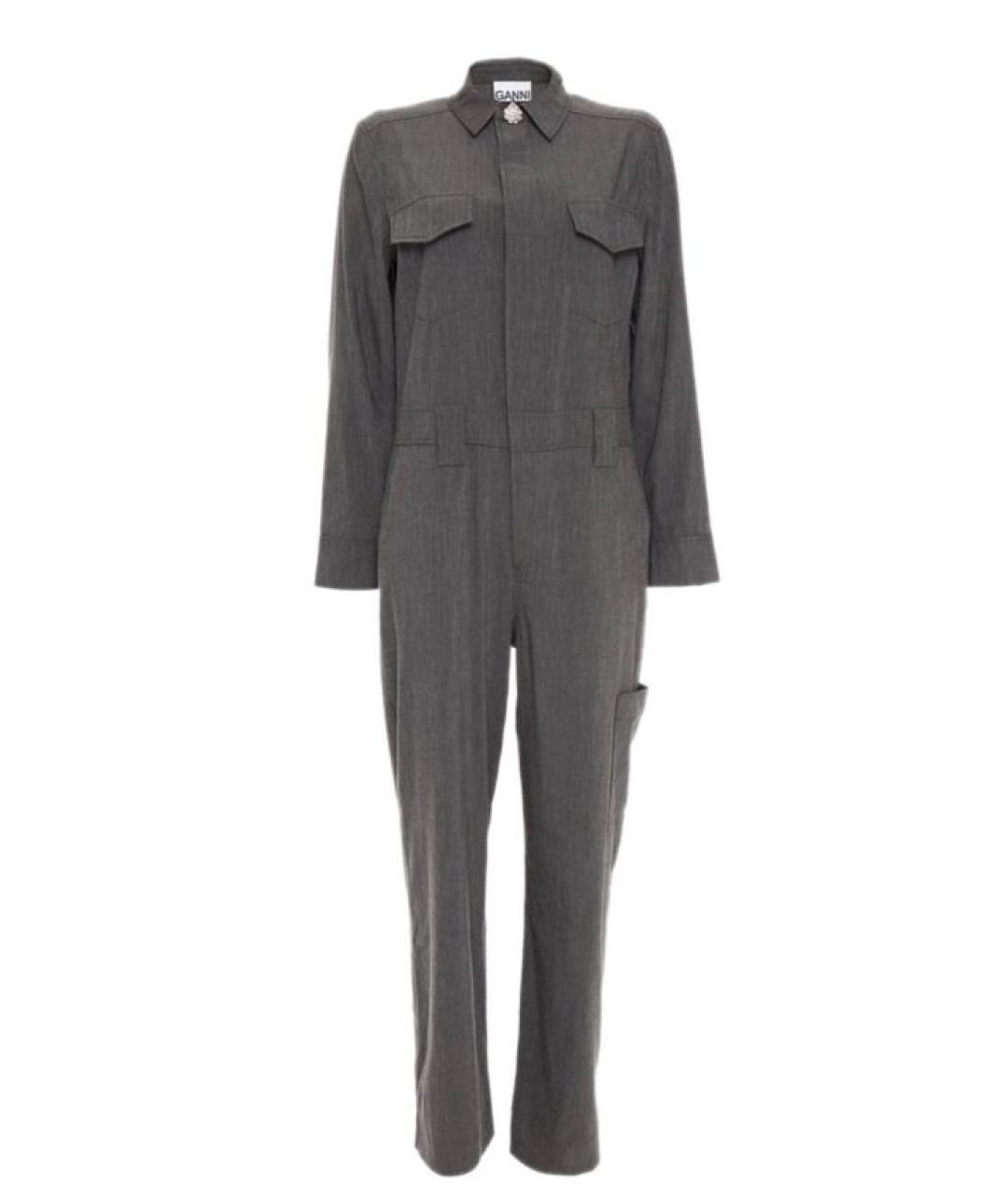 GANNI Серый вискозный комбинезон, фото 1