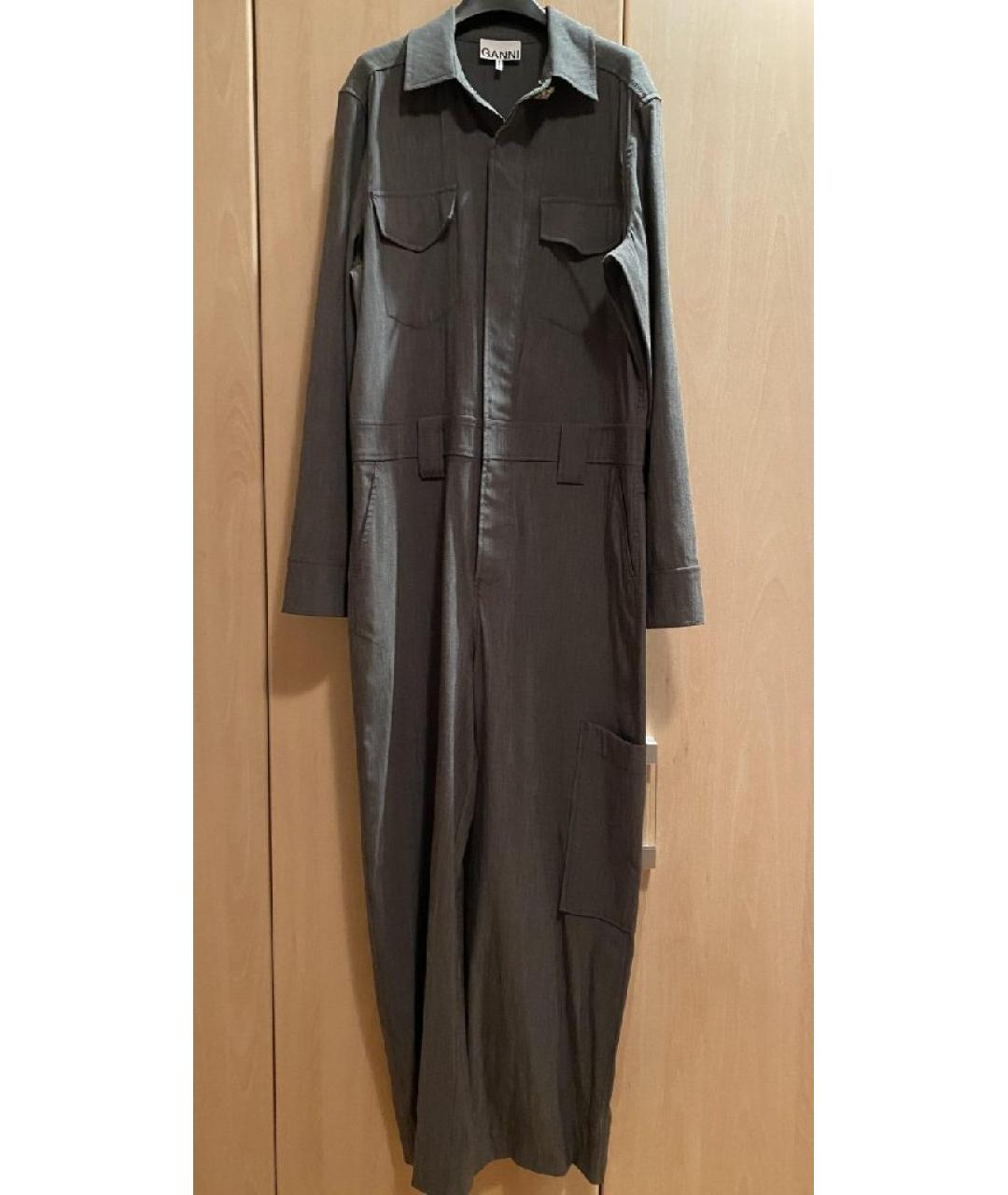 GANNI Серый вискозный комбинезон, фото 2