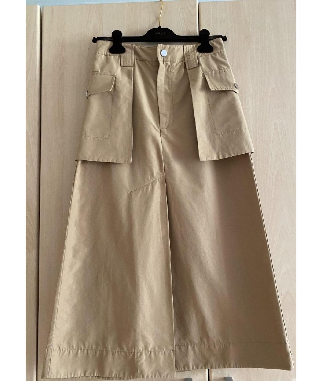 GANNI Бежевая хлопковая юбка макси, фото 9