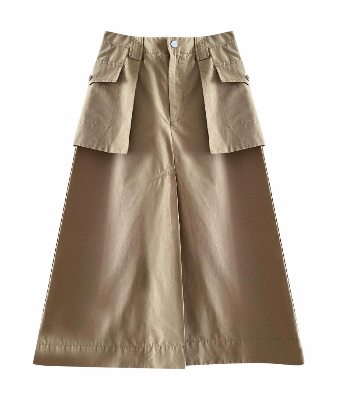 GANNI Бежевая хлопковая юбка макси, фото 1