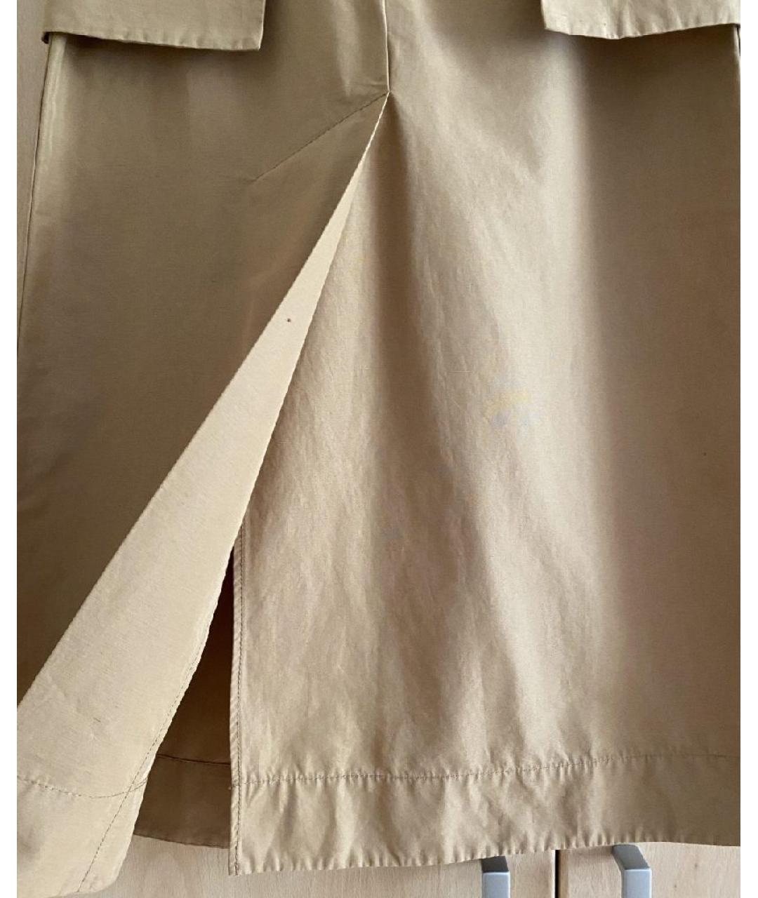 GANNI Бежевая хлопковая юбка макси, фото 4