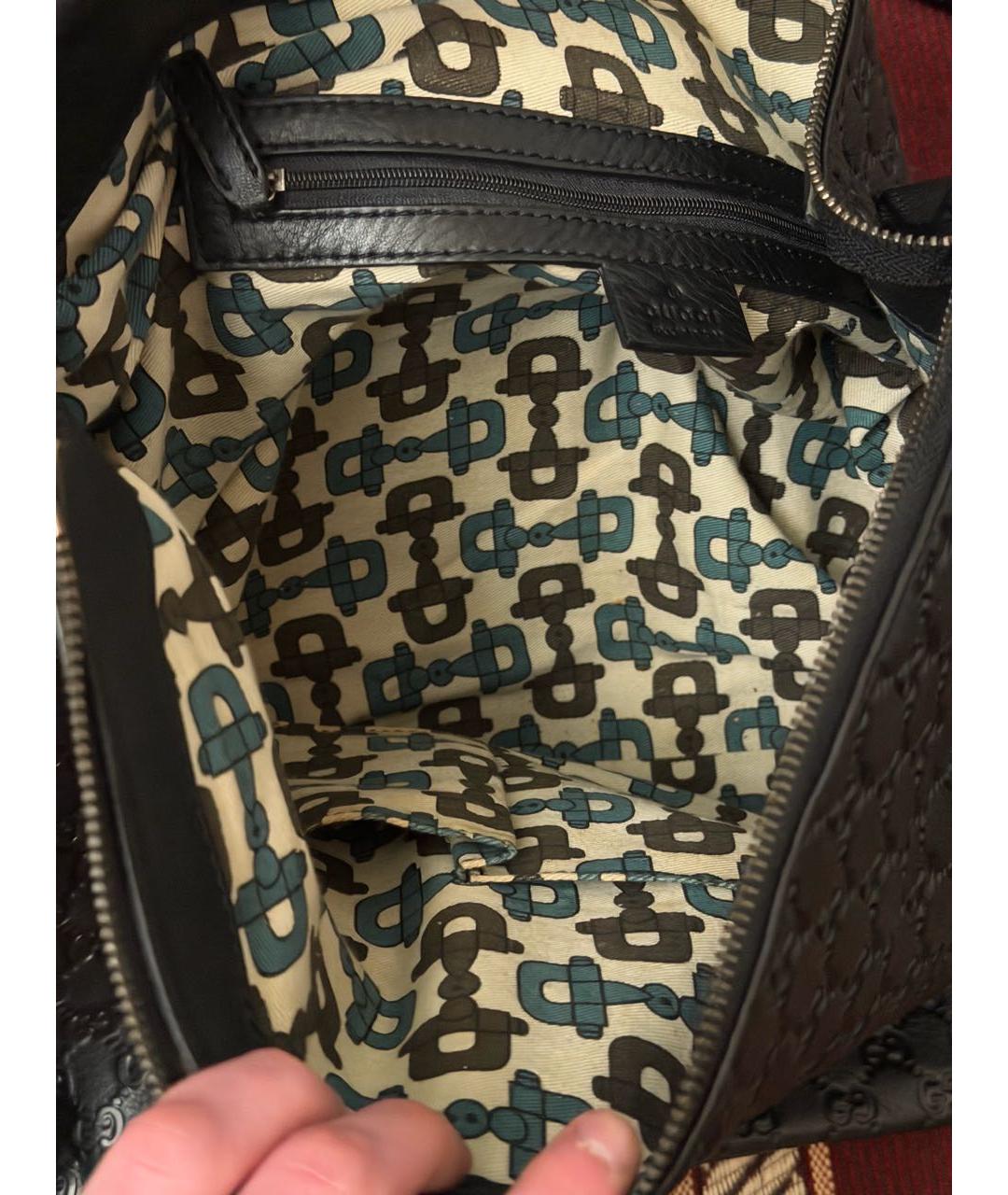 GUCCI Черная кожаная сумка через плечо, фото 4