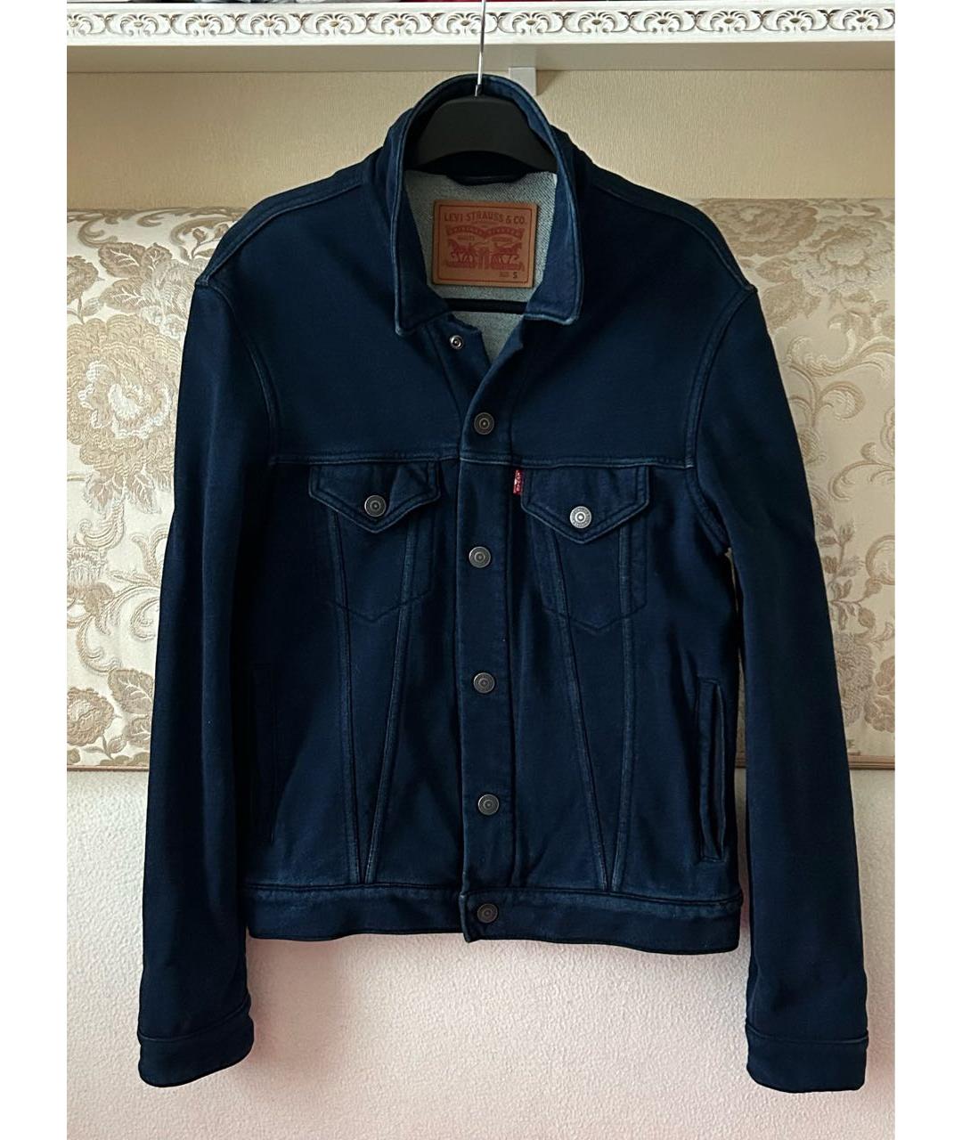 LEVI'S Темно-синий хлопко-эластановый пиджак, фото 4