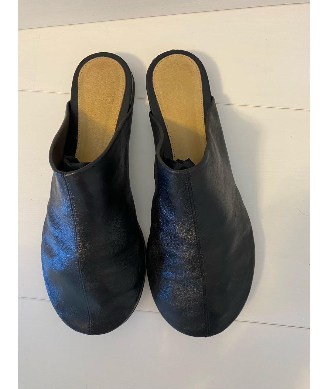 BOTTEGA VENETA Черные кожаные мюли, фото 3