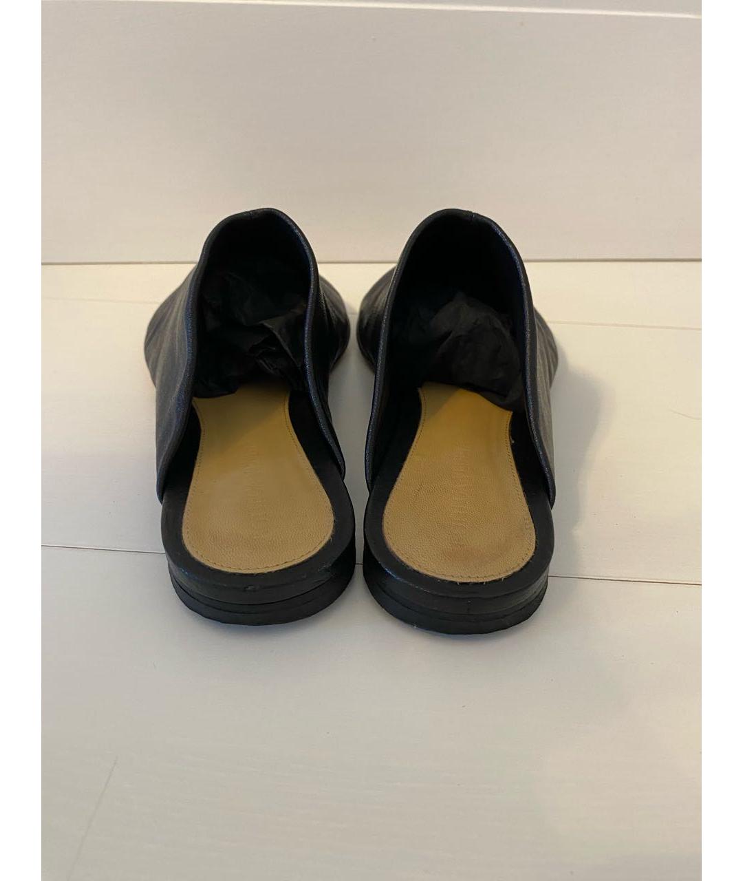 BOTTEGA VENETA Черные кожаные мюли, фото 4
