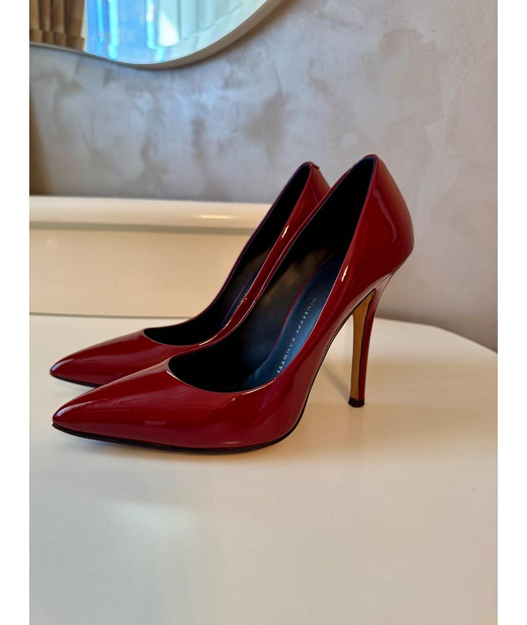 GIUSEPPE ZANOTTI DESIGN Бордовые туфли из лакированной кожи, фото 3