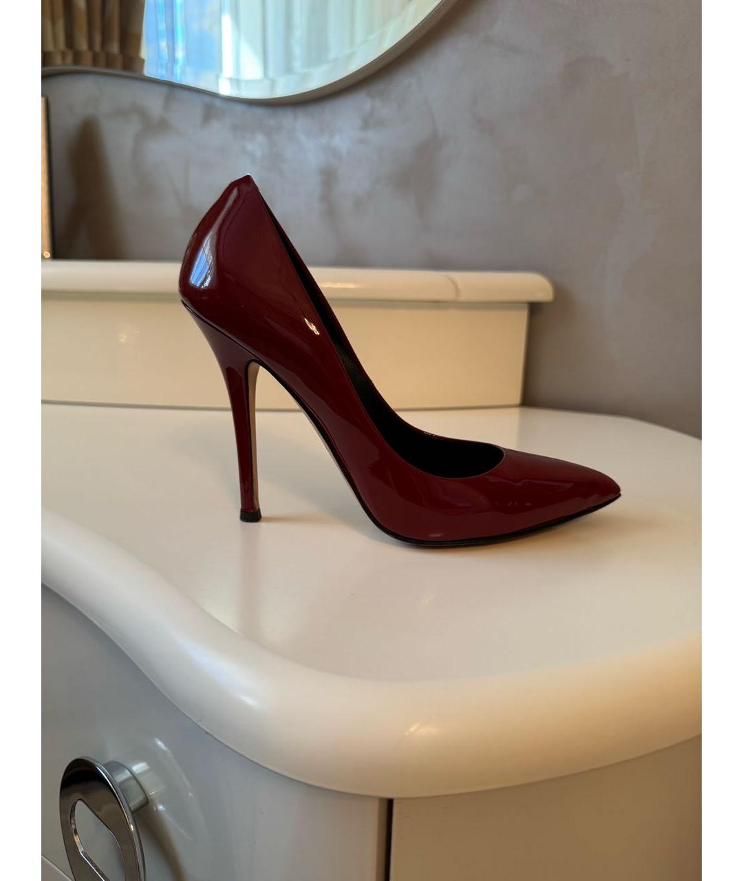 GIUSEPPE ZANOTTI DESIGN Бордовые туфли из лакированной кожи, фото 6