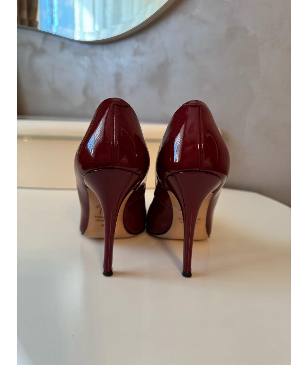 GIUSEPPE ZANOTTI DESIGN Бордовые туфли из лакированной кожи, фото 4