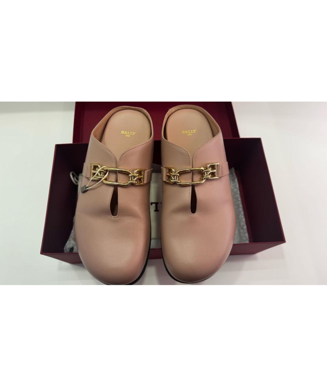 BALLY Розовые кожаные сабо, фото 2