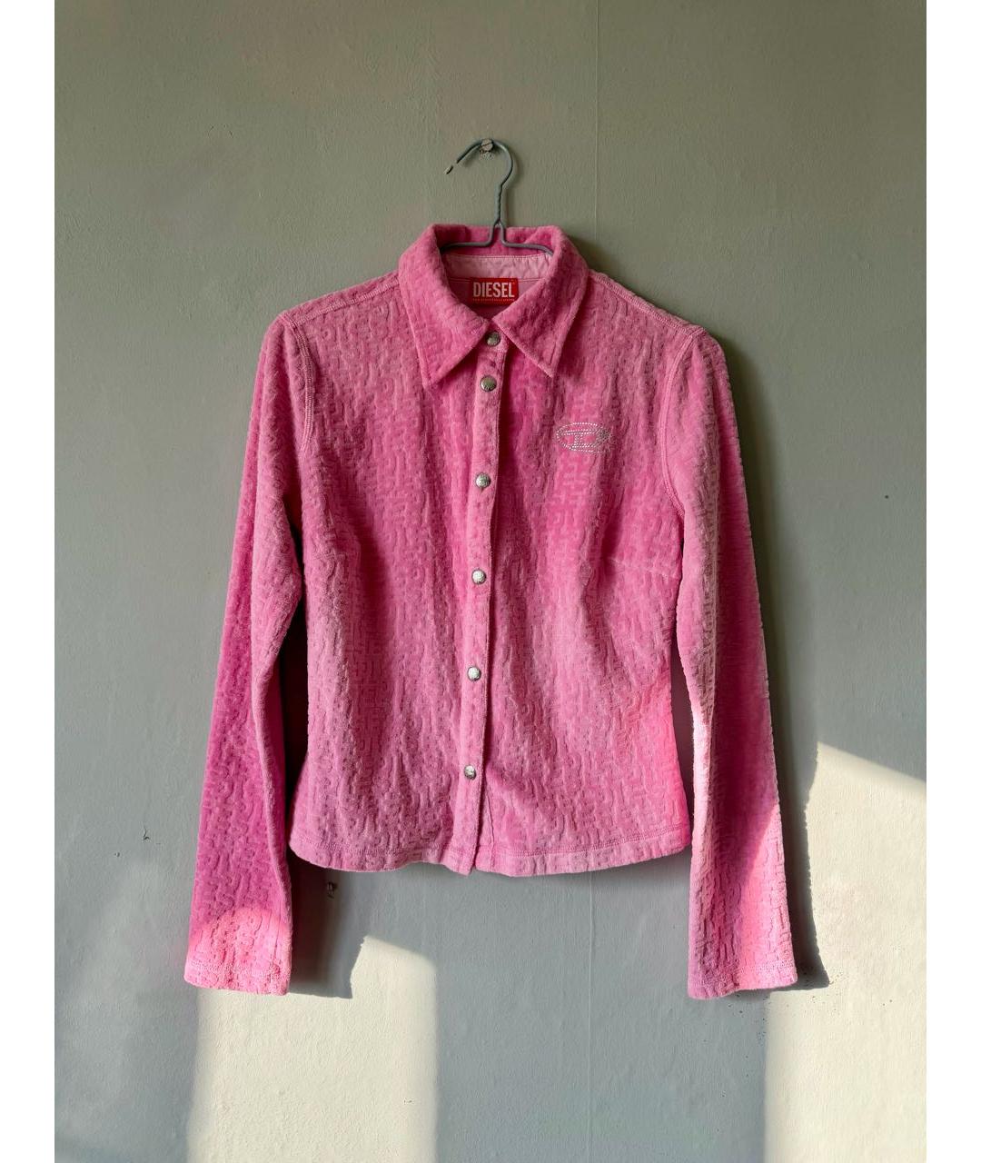 DIESEL Розовая хлопковая рубашка, фото 3