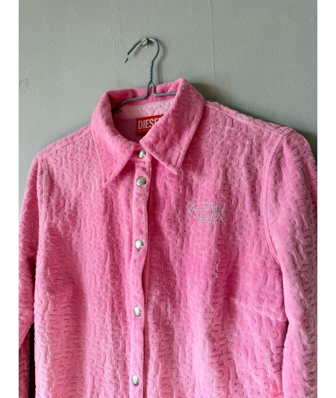 DIESEL Розовая хлопковая рубашка, фото 2