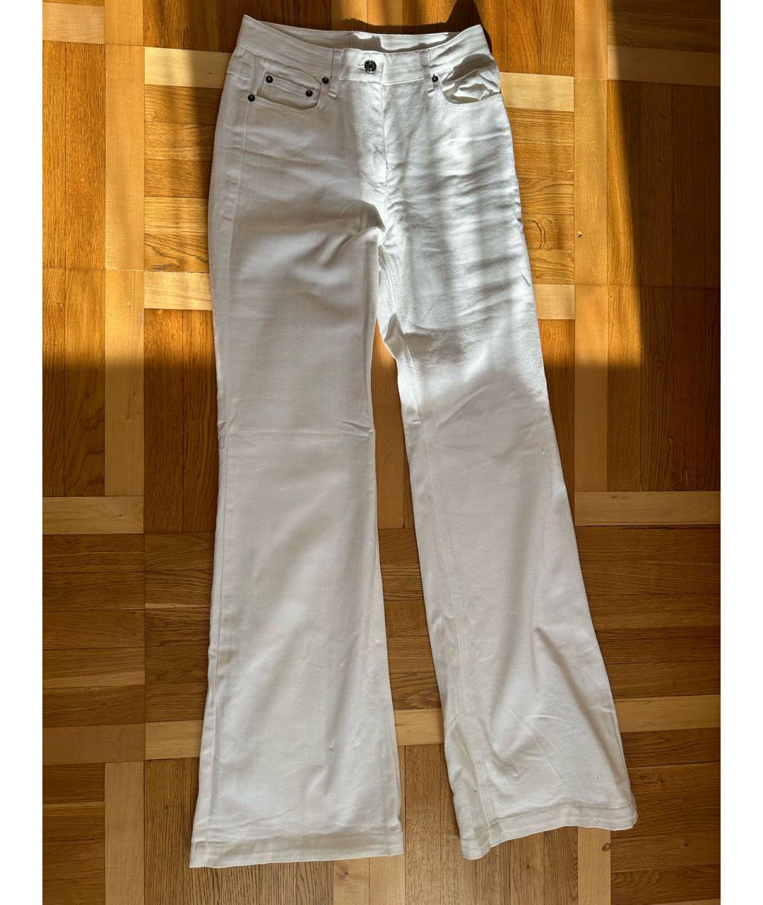 DKNY Белые хлопковые джинсы клеш, фото 4