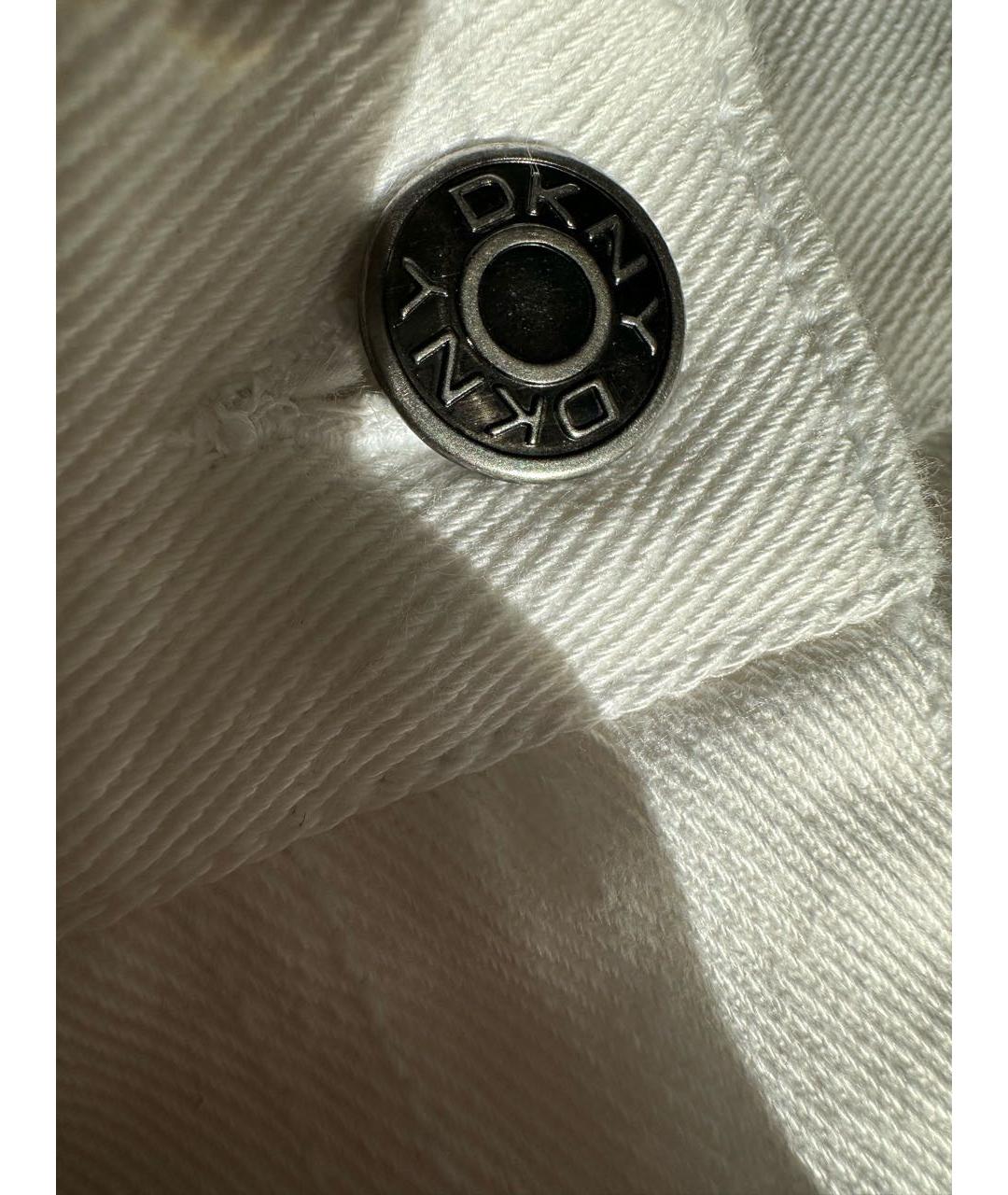 DKNY Белые хлопковые джинсы клеш, фото 3