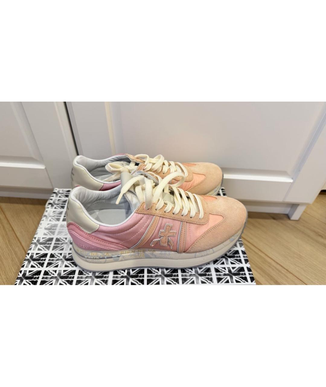 PREMIATA Коралловые замшевые кроссовки, фото 7