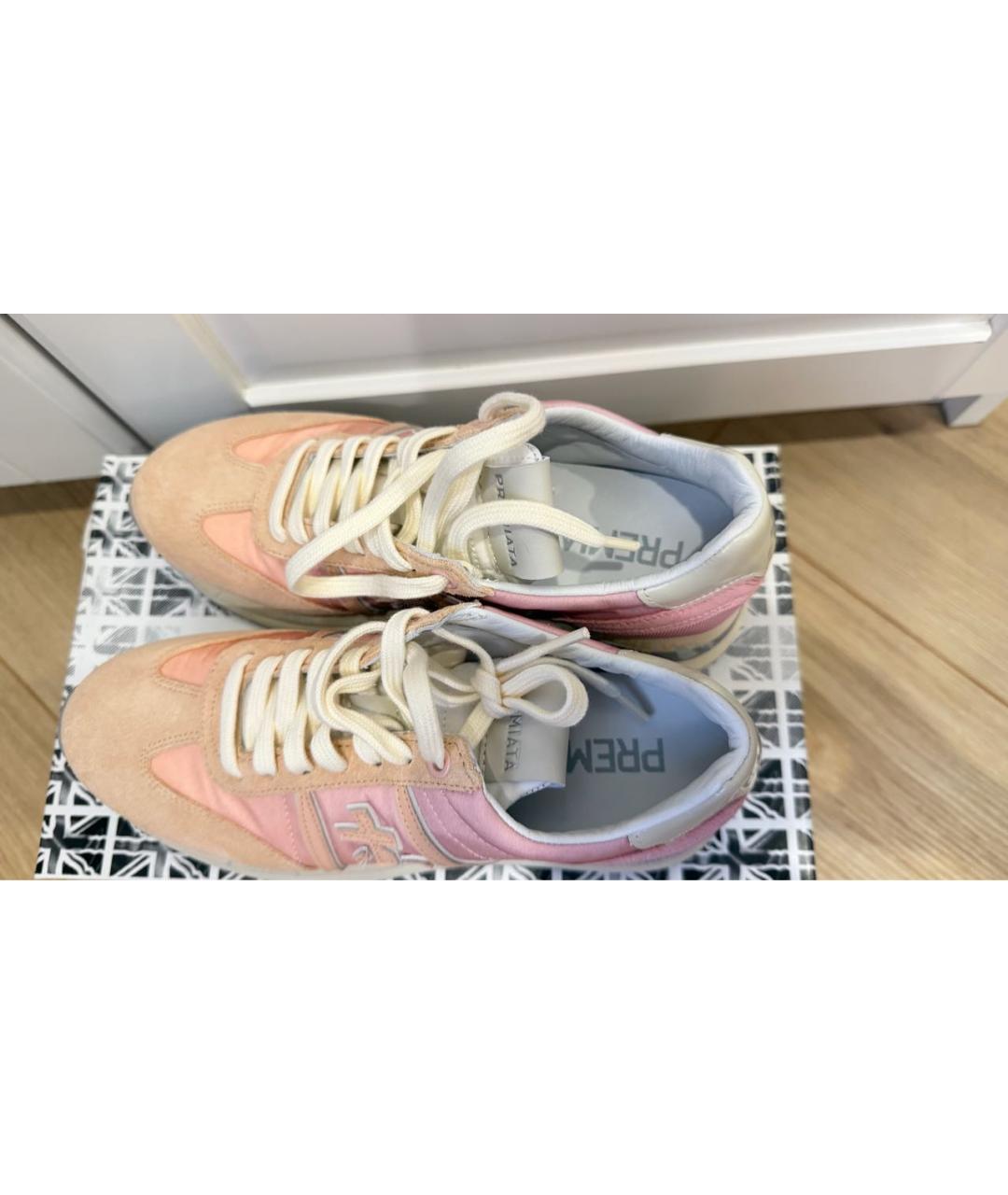 PREMIATA Коралловые замшевые кроссовки, фото 4