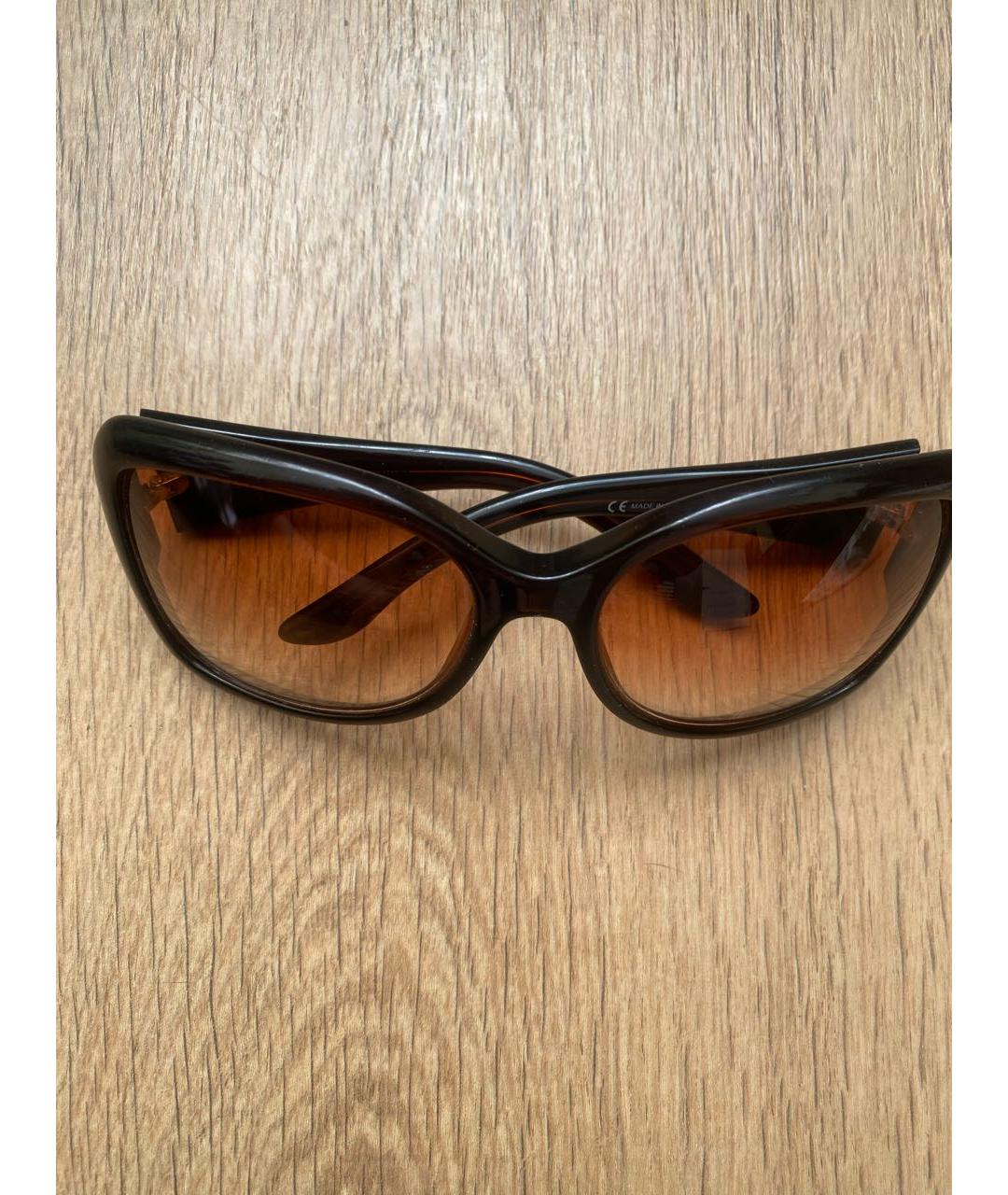 GUCCI Коричневые пластиковые солнцезащитные очки, фото 4