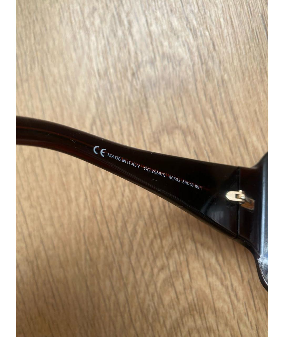 GUCCI Коричневые пластиковые солнцезащитные очки, фото 5