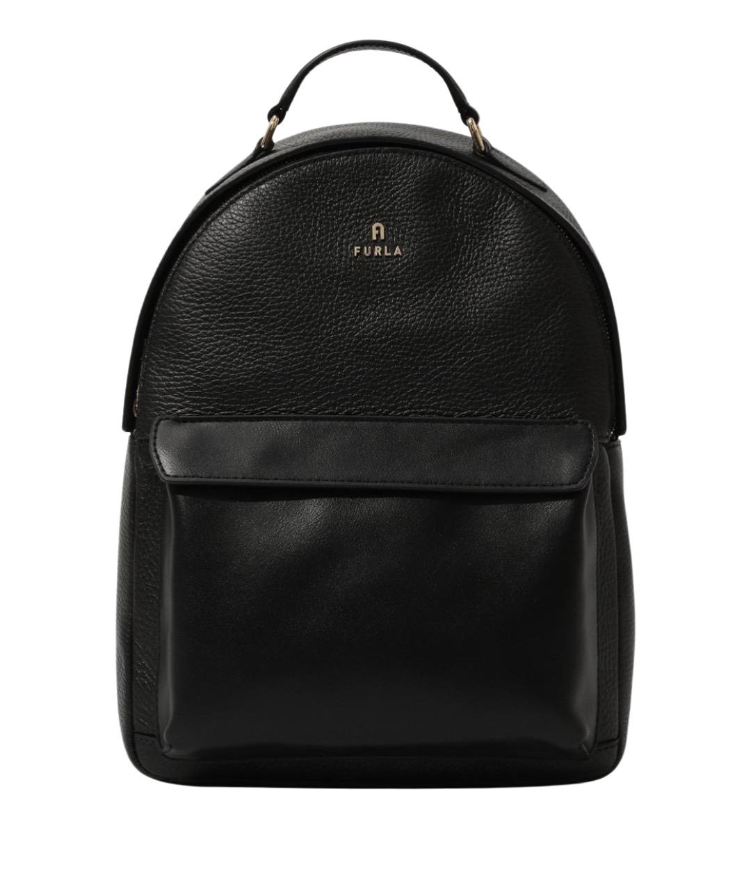 FURLA Черный кожаный рюкзак, фото 1
