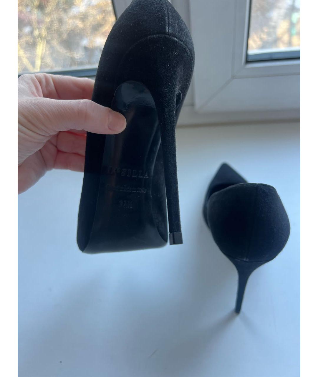LE SILLA Черные замшевые туфли, фото 4