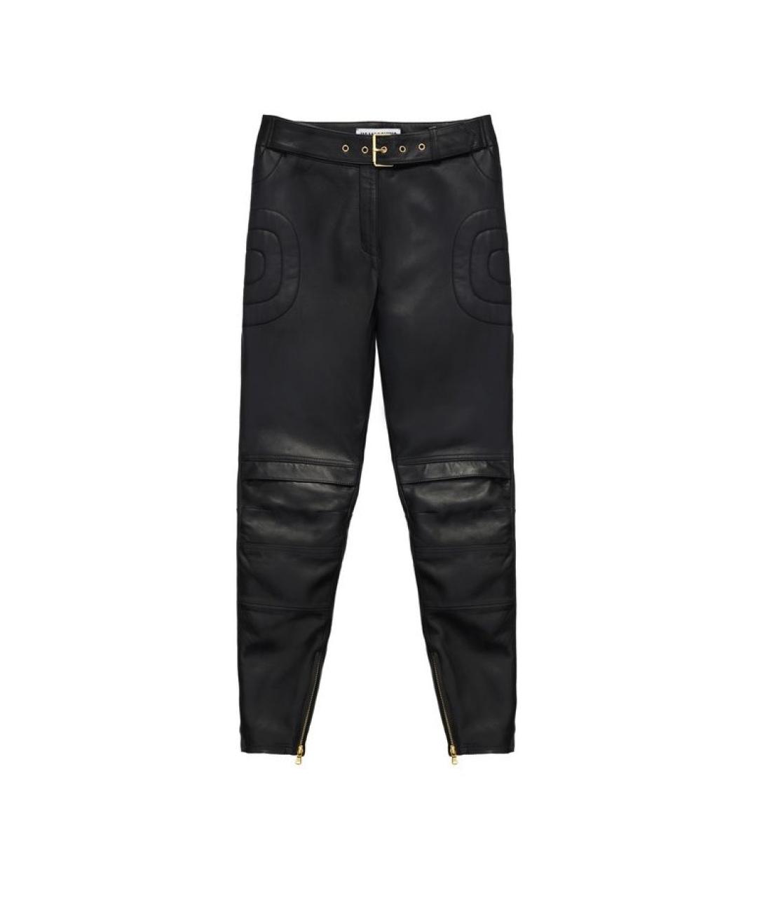 MOSCHINO Черные кожаные брюки узкие, фото 1