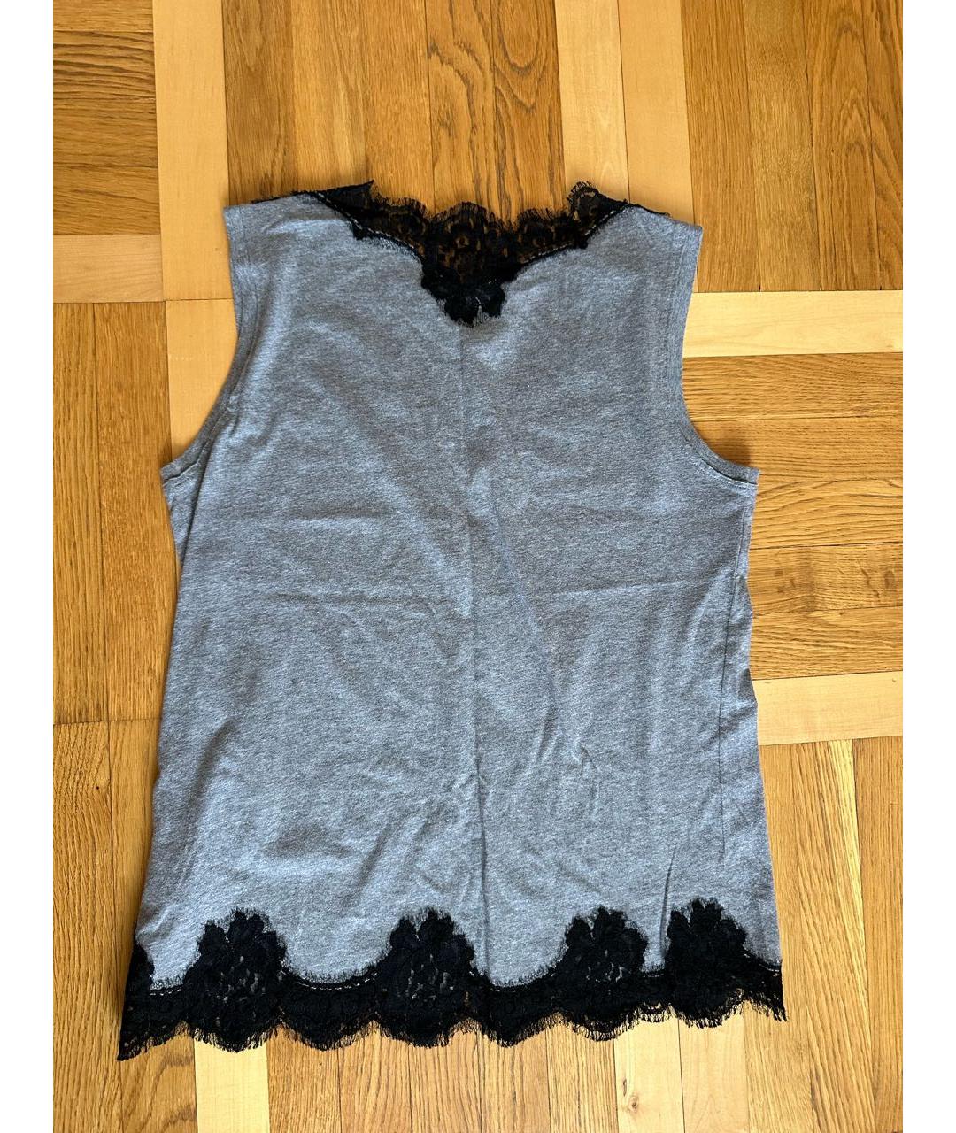 DOLCE&GABBANA Серая хлопковая майка, фото 2