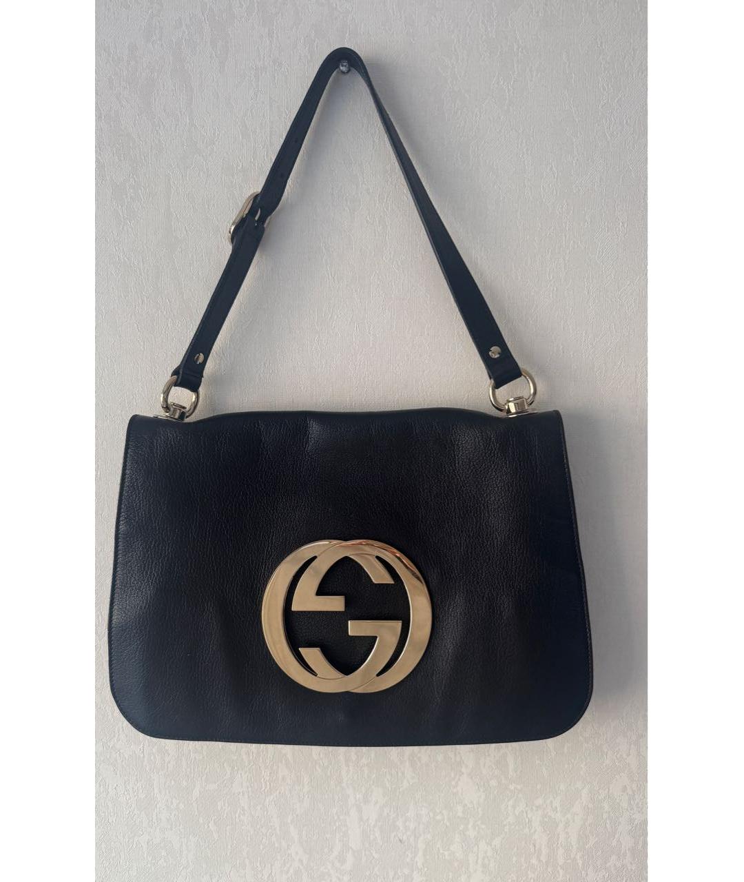 GUCCI Черная кожаная сумка через плечо, фото 7