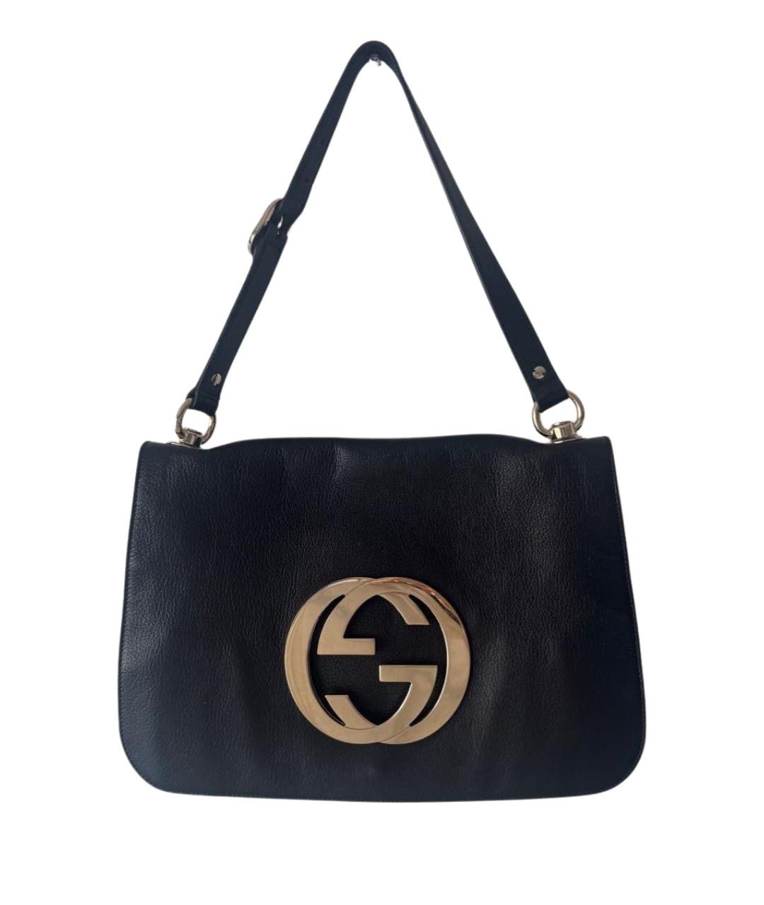 GUCCI Черная кожаная сумка через плечо, фото 1