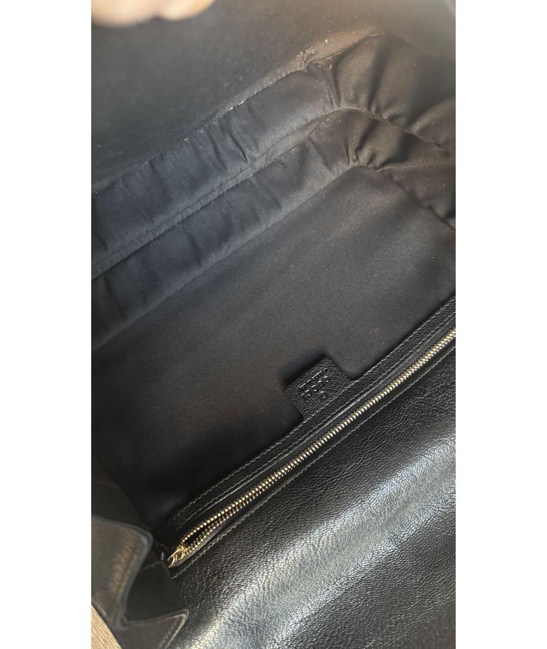 GUCCI Черная кожаная сумка через плечо, фото 6