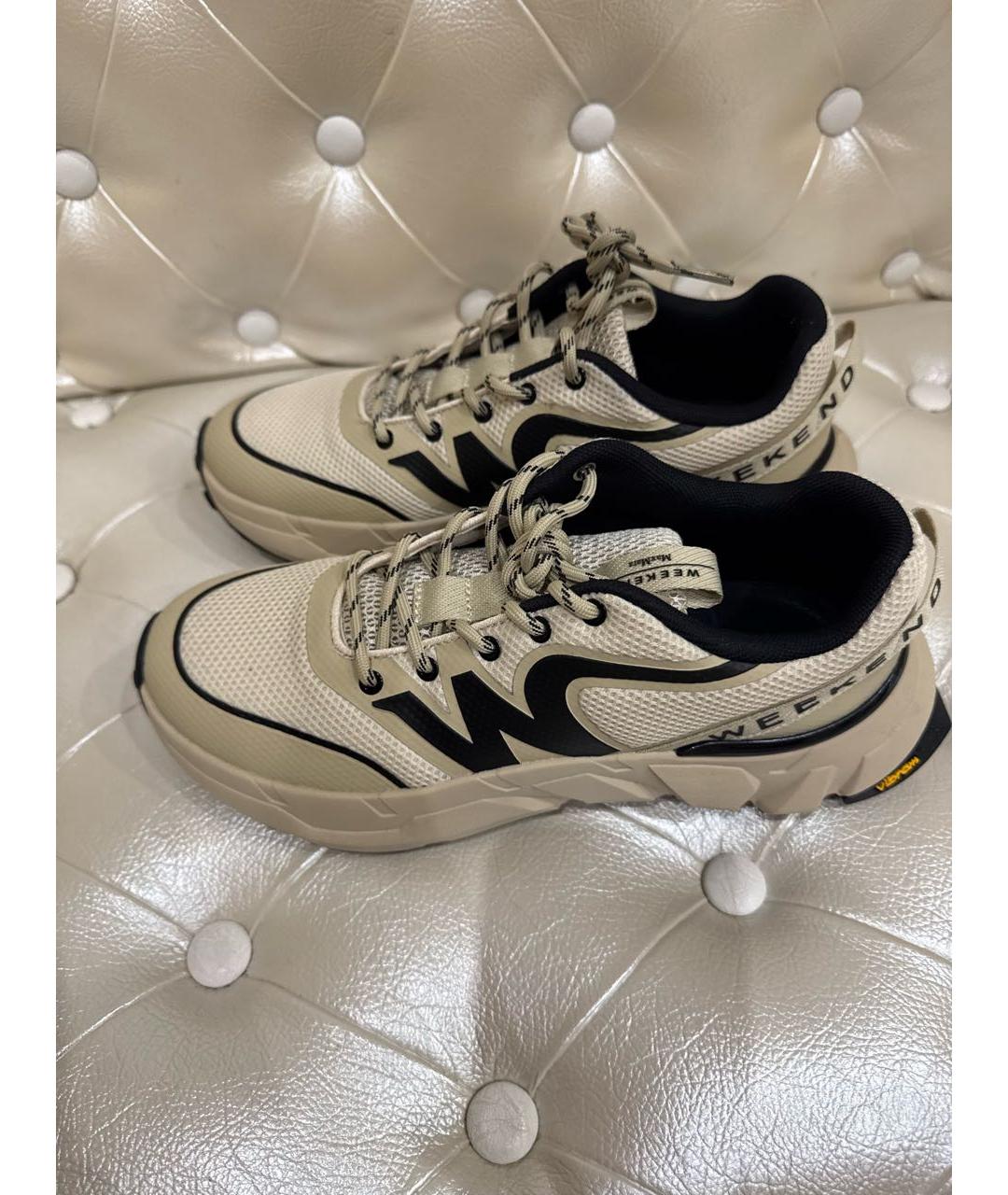 WEEKEND MAX MARA Бежевые кожаные кроссовки, фото 2
