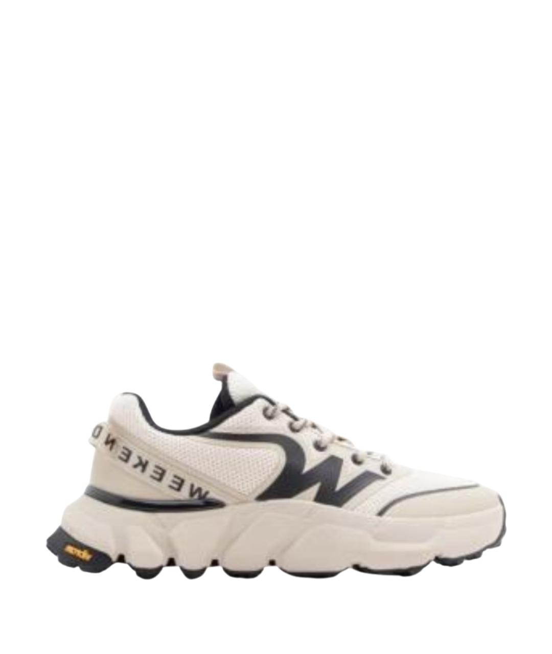 WEEKEND MAX MARA Бежевые кожаные кроссовки, фото 1