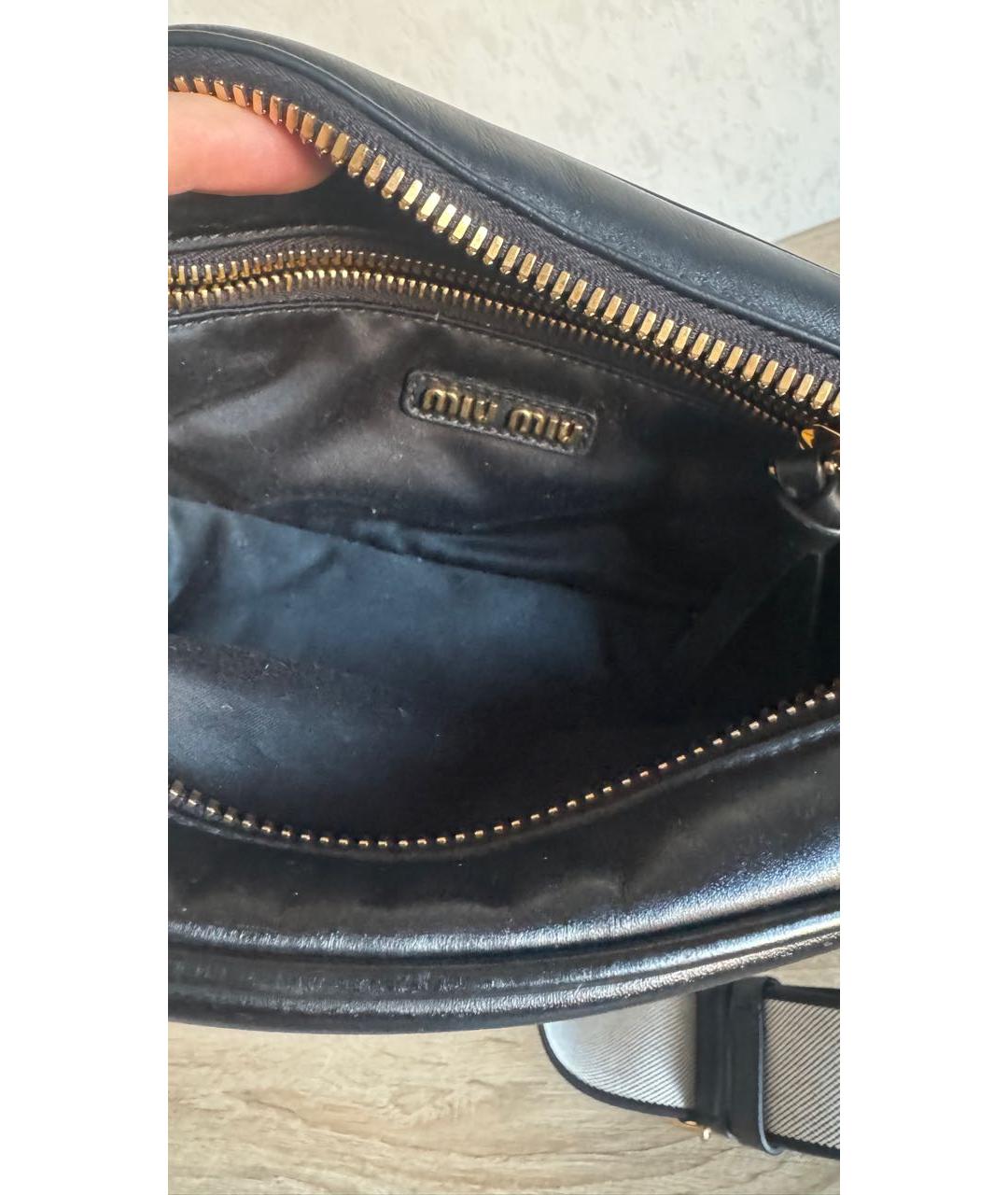 MIU MIU Черная кожаная сумка через плечо, фото 8