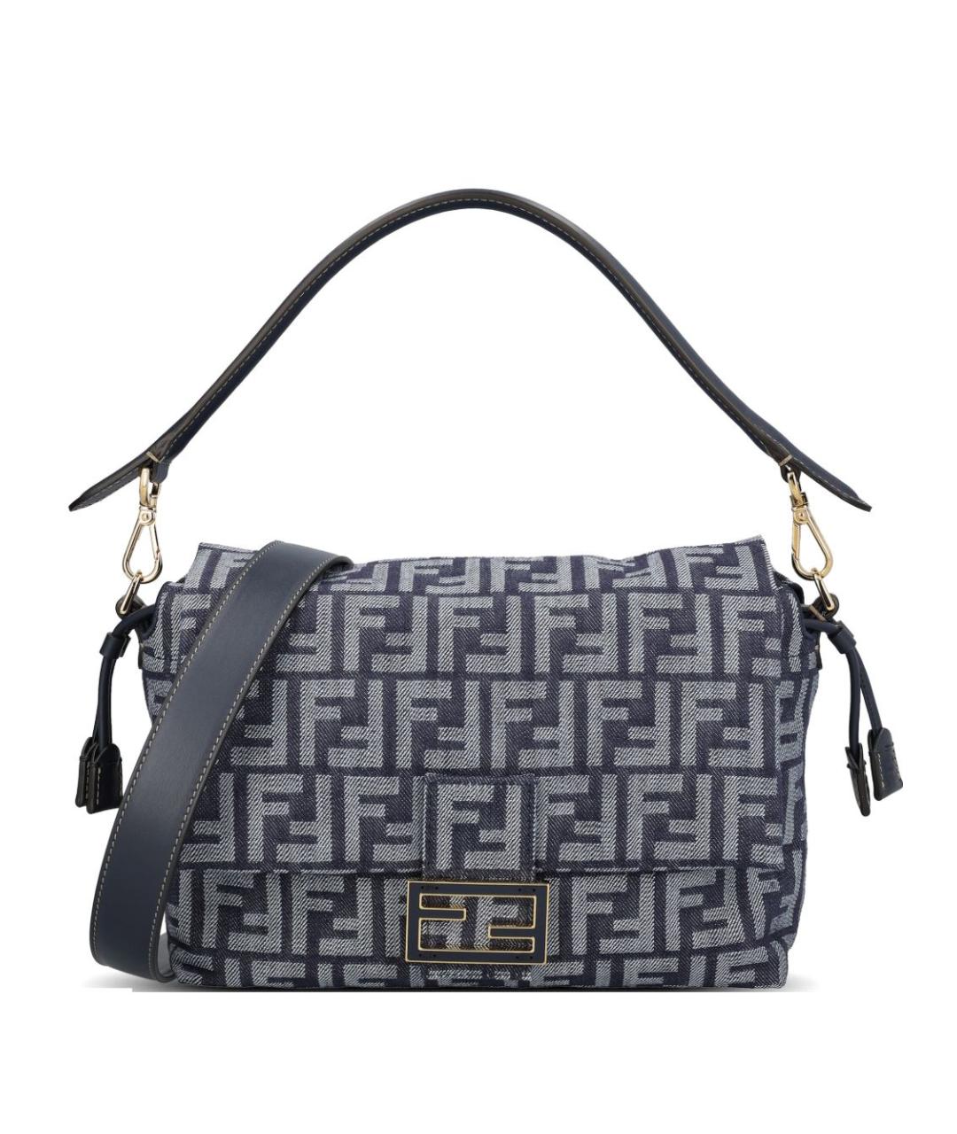 FENDI Синяя тканевая сумка тоут, фото 1