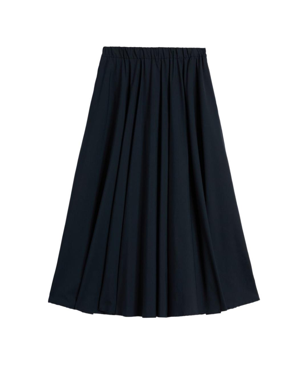 ASPESI Темно-синяя хлопковая юбка миди, фото 1